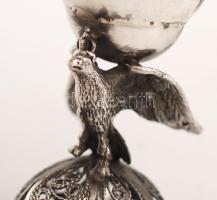 Ezüst (Ag.) fűszertartó párban szintetikus kővel, jelzett, m:8 cm (2×) nettó:104 g (együtt a kettő)