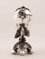 Ezüst (Ag.) fűszertartó párban szintetikus kővel, jelzett, m:8 cm (2×) nettó:104 g (együtt a kettő)