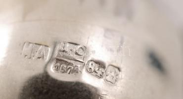 Ezüst (Ag.) fűszertartó párban szintetikus kővel, jelzett, m:8 cm (2×) nettó:104 g (együtt a kettő)