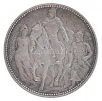 1896. 1K Ag "Millenium" eredeti "Milleniumi Koronaérem - 1896" bordó színű, kiss...