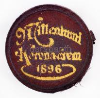 1896. 1K Ag "Millenium" eredeti "Milleniumi Koronaérem - 1896" bordó színű, kiss...