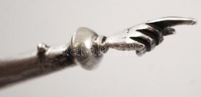 Ezüst (Ag.) toramutató szintetikus kővel, jelzett, h:15 cm, nettó:26 g