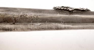 Ezüst (Ag.) toramutató szintetikus kővel, jelzett, h:15 cm, nettó:26 g