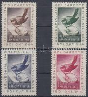 1951 Bélyegkiállítás - 80 éves a magyar bélyeg 4 klf színű levélzáró
