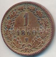 Ausztria / olasz verdejel 1860V 1kr Cu Velence T:2,2-  Austria / Italian mintmark 1860V 1 Kreuzer Cu Venice C:XF,VF