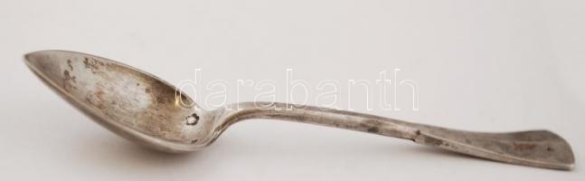 Ezüst (Ag.) mokkáskanál készlet (4 db), jelzett, mesterjeggyel, h: 11 cm, nettó: 67 g