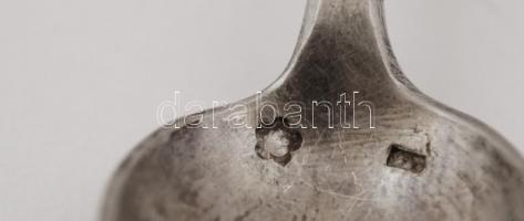 Ezüst (Ag.) mokkáskanál készlet (4 db), jelzett, mesterjeggyel, h: 11 cm, nettó: 67 g