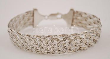 Ezüst, fonott karkötő , Ag., nettó: 14,4gr., jelzett,19cm / Silver bracelet, Ag, net:.. 14,4 grams, marked, 19 cm