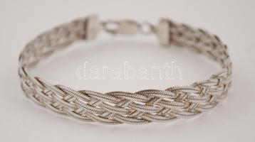 Ezüst, fonott karkötő , Ag., nettó: 10gr., jelzett,19cm / Silver bracelet, Ag, net:.10 grams, marked, 19 cm