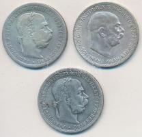 Ausztria 1899-1915. 1K Ag "Ferenc József" (3x) T:2,2-,3 Austria 1899-1915. 1 Corona Ag &qu...