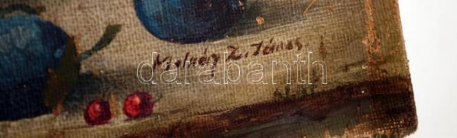 Molnár jelzéssel: Csendélet gyümölcsökkel, olaj, vászon, sérült 48×35 cm