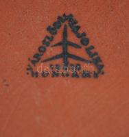 Városlődi majolika kerámia gyertyatartók, 2 db, hibátlanok, jelzettek, m: 18 és 20 cm