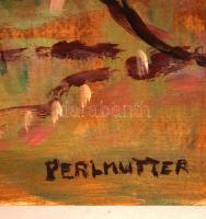 Perlmutter jelzéssel: Tavaszi fák. Olaj, farost, 40x50 cm