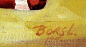 Bors jelzéssel: Fekvő nő. Olaj, karton, sérült, 40x50 cm