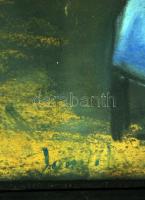 Jándi jelzéssel: Főtér. Pasztell, papír, üvegezett keretben, 34×42 cm