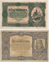 10db-os vegyes magyar korona bankjegy tétel, közte 1915. 10K, 1920. 50K "Orell Füssli Zürich&qu...
