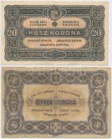 10db-os vegyes magyar korona bankjegy tétel, közte 1915. 10K, 1920. 50K "Orell Füssli Zürich&qu...
