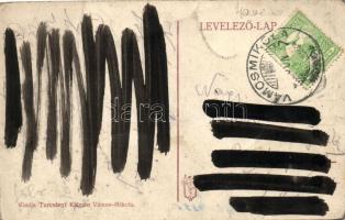 Vámosmikola, Főtér; kiadja Turcsányi Kálmán (hátoldalon festéknyomok)