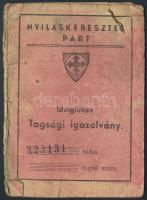 1941 Nyilaskeresztes párt tagsági igazolványa tagsági bélyeggel