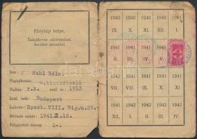 1941 Nyilaskeresztes párt tagsági igazolványa tagsági bélyeggel