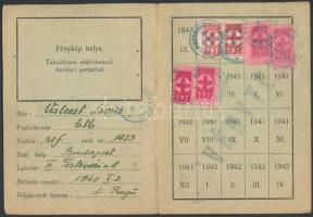 1940 A Nyilaskeresztes párt ideiglenes tagsági igazolványa tagsági bélyegekkel