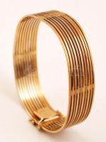 14 K arany karkötő áttört fazon, kapcsos szerkezettel. Jelzett. Nettó 32 g / 14 C gold bracelet  net...