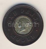 Nagy-Britannia 18.. 1P "Model-Victoria" bimetál Br+Ff T:2/3 R!