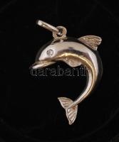 Ezüst delfin medál, Ag., nettó: 1,7gr., jelzett  /Silver dolphin pendant, Ag, net. 1,7gr., marked