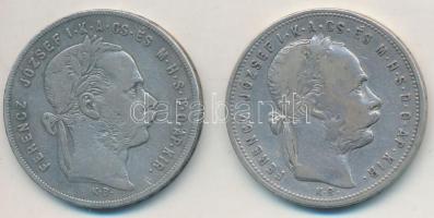 1878-1881KB 1Ft Ag "Középcímer" (2x) T:2-,3