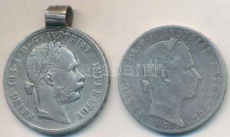 Ausztria 1858V-1878. 1Fl Ag "Ferenc József" (2x) T:2-,3 egyik füllel, ph.
Austria 1858V-1...