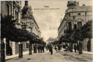 Pápa, Kossuth Lajos utca és a posta palota, Erzsébet udvar