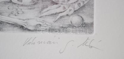 Kolozsvári G. Miklós (1950-): Gyerekkori félreértések. Rézkarc, papír, jelzett, 16×9 cm