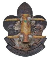 ~1940. "Hungaria" Br cserkész sapkajelvény (45,5x36mm) T:2