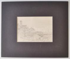 Nádler Róbert (1858-1938): Budapest vár 1876. Ceruza, papír, jelzett (NR), 11×15 cm