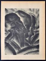 Ruzicskay György (1896-1993): Illusztráció a Szerelemkeresőkből. Algrafia, papír, jelzett az algrafián, 31×23,5 cm