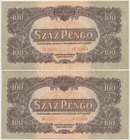 1944. 100P "A Vörös Hadsereg Parancsnoksága" (8x) közte 2x2 sorszámkövető T:I,I-