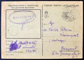 1942 II.. világháborús tábori lap, kézzel rajzolt grafikával / 1942  World War PS card with graphics