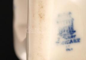 Zsolnay porcelán tehén, kézzel festett, hibátlan, jelzett, 7x7 cm