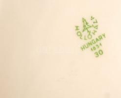 Hollóházi porcelán virágmintás bonbonier, matricás, hibátlan, jelzett, 7x7 cm