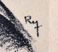 Ruzicskay György (1896-1993): Illusztráció a Szerelemkeresőkből. Algrafia, papír, jelzett az algrafi...