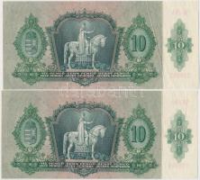 1936. 10P "*" (5x) közte 3+2 sorszámkövető, papírránccal T:I