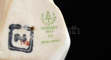 Hollóházi porcelán libapár, kézzel festett, hibátlan, jelzett, m: 10 cm