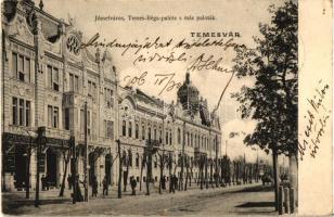 Temesvár, Timisoara; Józsefváros, Temes-Béga palota, Mezei és Székely üzlete / palace, shop (EB)