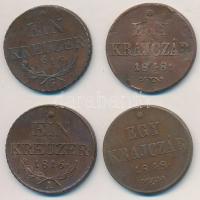 1816G 1kr Cu + 1848. 1kr Cu (2x) + Ausztria 1816A 1kr Cu T:2-3 ph., ü.