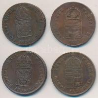 1816G 1kr Cu + 1848. 1kr Cu (2x) + Ausztria 1816A 1kr Cu T:2-3 ph., ü