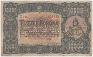 1923. 10.000K nyomdahely jelölés nélkül T:III,III- fo. Adamo K42/2