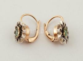 Arany fülbevaló pár kővel, 14k,  Au., bruttó: 4,6gr.,  jelzett/ Pair of gold earrings with stones, 1...
