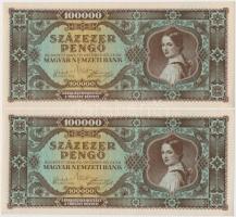1945. 100.000P (4x) sorszámkövetők T:I