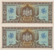 1945. 100.000P (4x) sorszámkövetők T:I