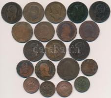 Vegyes: 36db-os vegyes magyar, osztrák, olasz rézpénz tétel, közte 1800B,S,E 6kr Cu "I. Ferenc&...